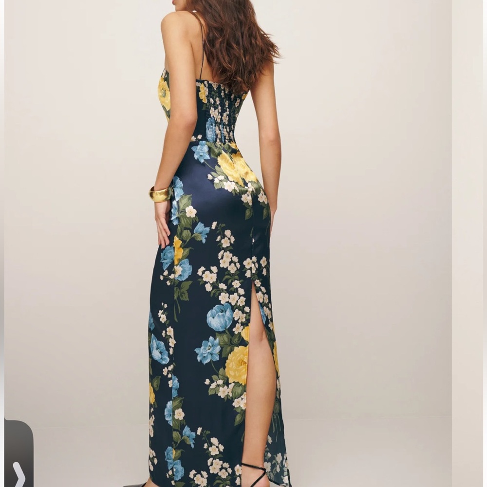 NEW NWT Reformation Frankie Silk Floral Dress in Donatella - Picture 3 of 7
